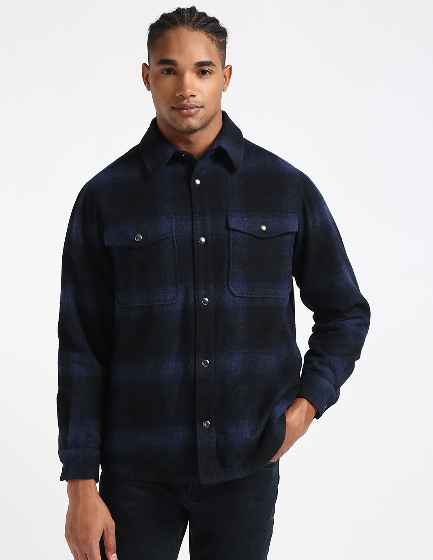 Tommy Hilfiger Tartan Checked Wool Overshirt