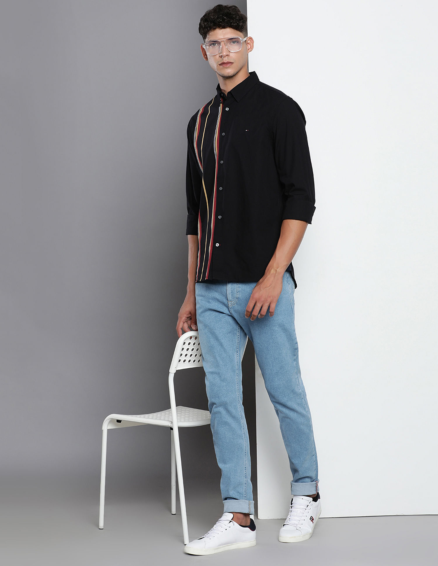 Tommy Hilfiger Vertical Striped Cotton Shirt