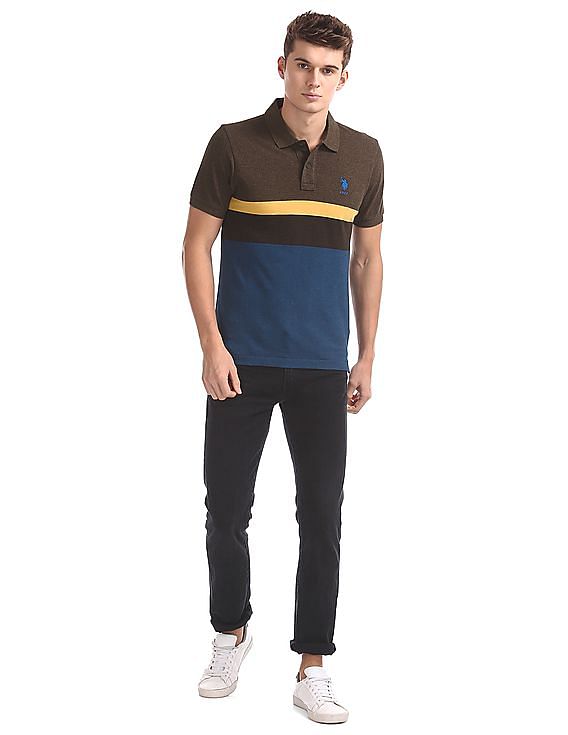 U.S. Polo Assn. Striped Pique Polo Shirt