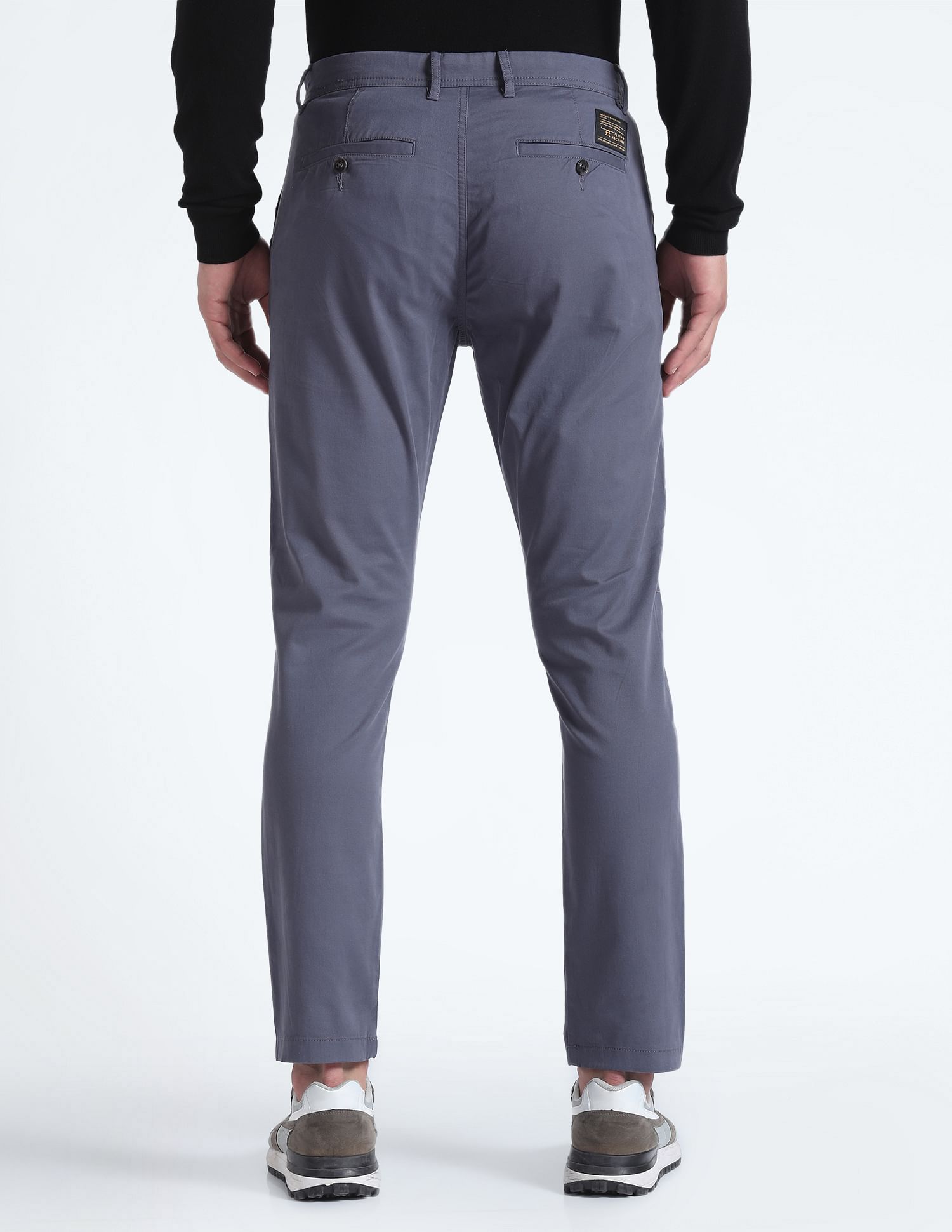 Flying Machine Slash Slim Tapered Fit Solid Trousers