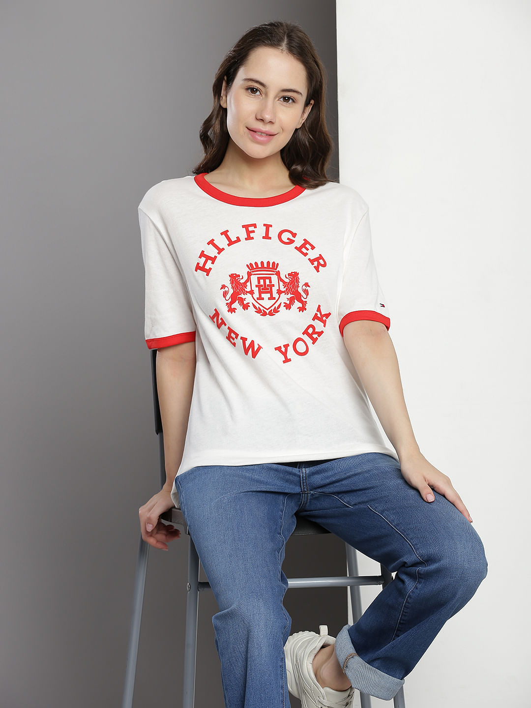 Tommy Hilfiger Varsity Flock Appliqued T-Shirt