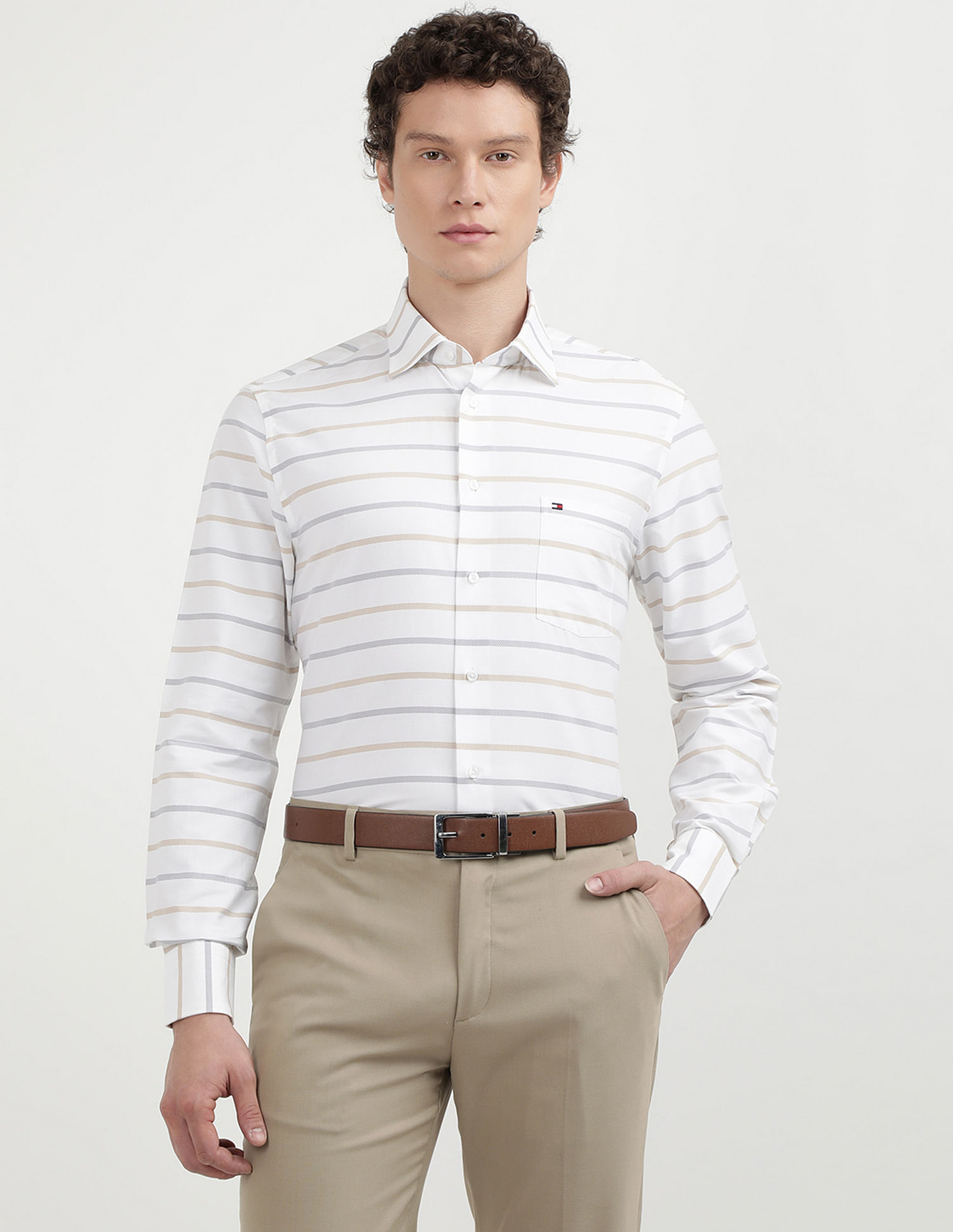 Tommy Hilfiger Dobby Striped Regular Fit Shirt