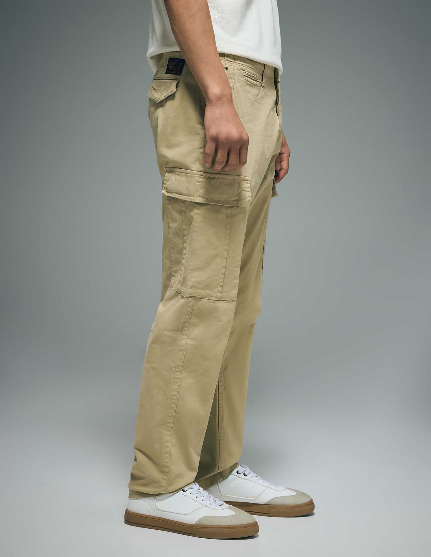 Buy Flying Machine Cotton Stretch Twill Cargo Pants