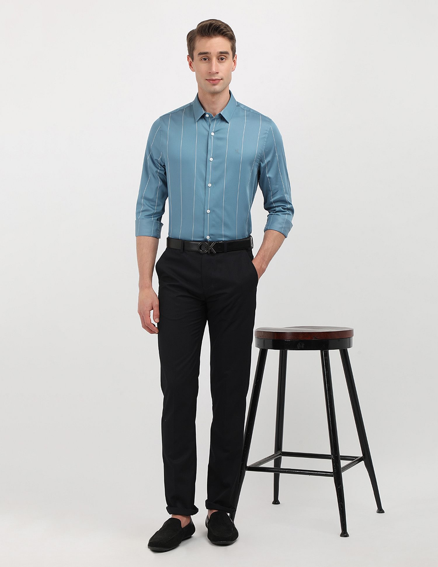 Calvin Klein Jeans Satin Vertical Striped Shirt