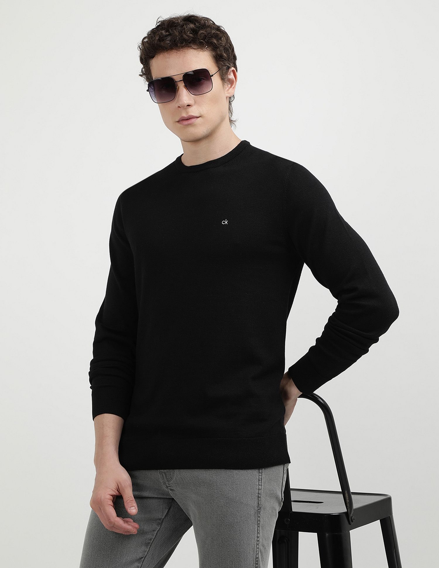 Calvin Klein Jeans Cotton Silk Blend Sweater