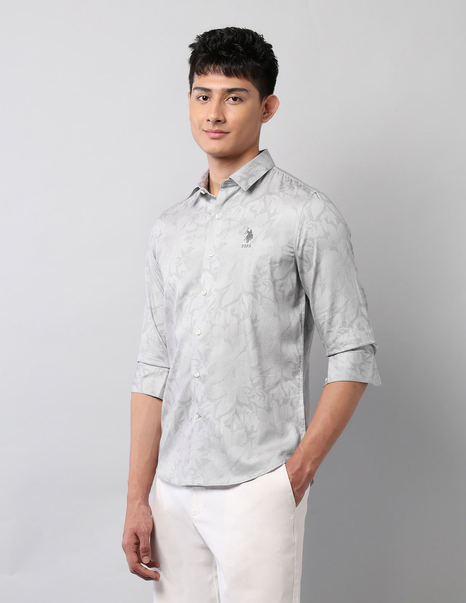 U.S. Polo Assn. Denim Co. Floral Printed Pure Cotton Shirt
