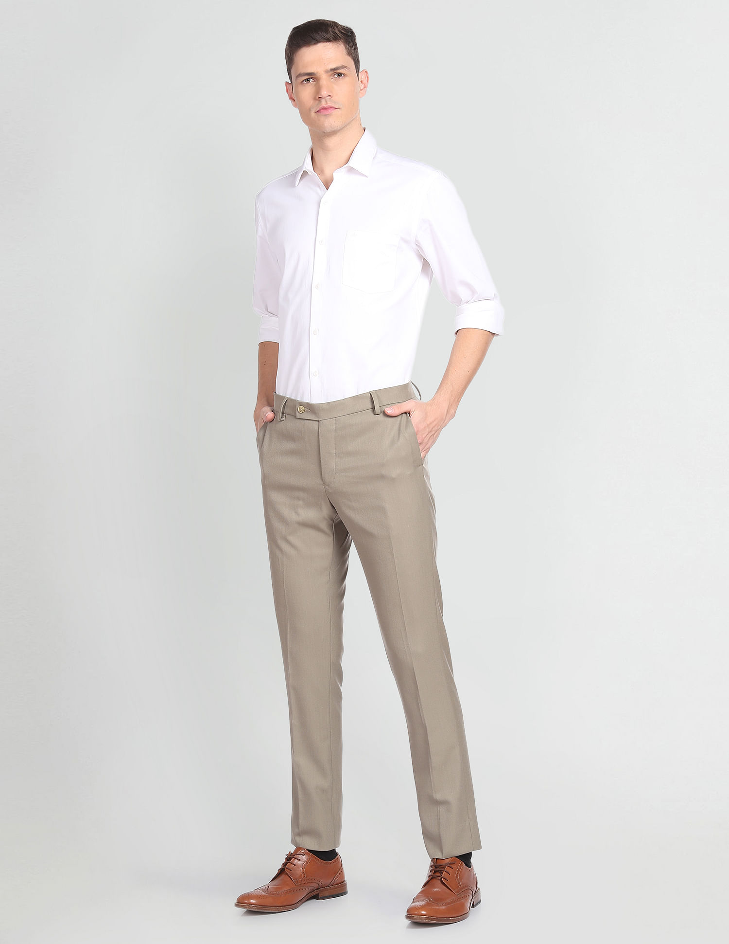 Arrow Dobby Recycled Smart Flex Formal Trousers