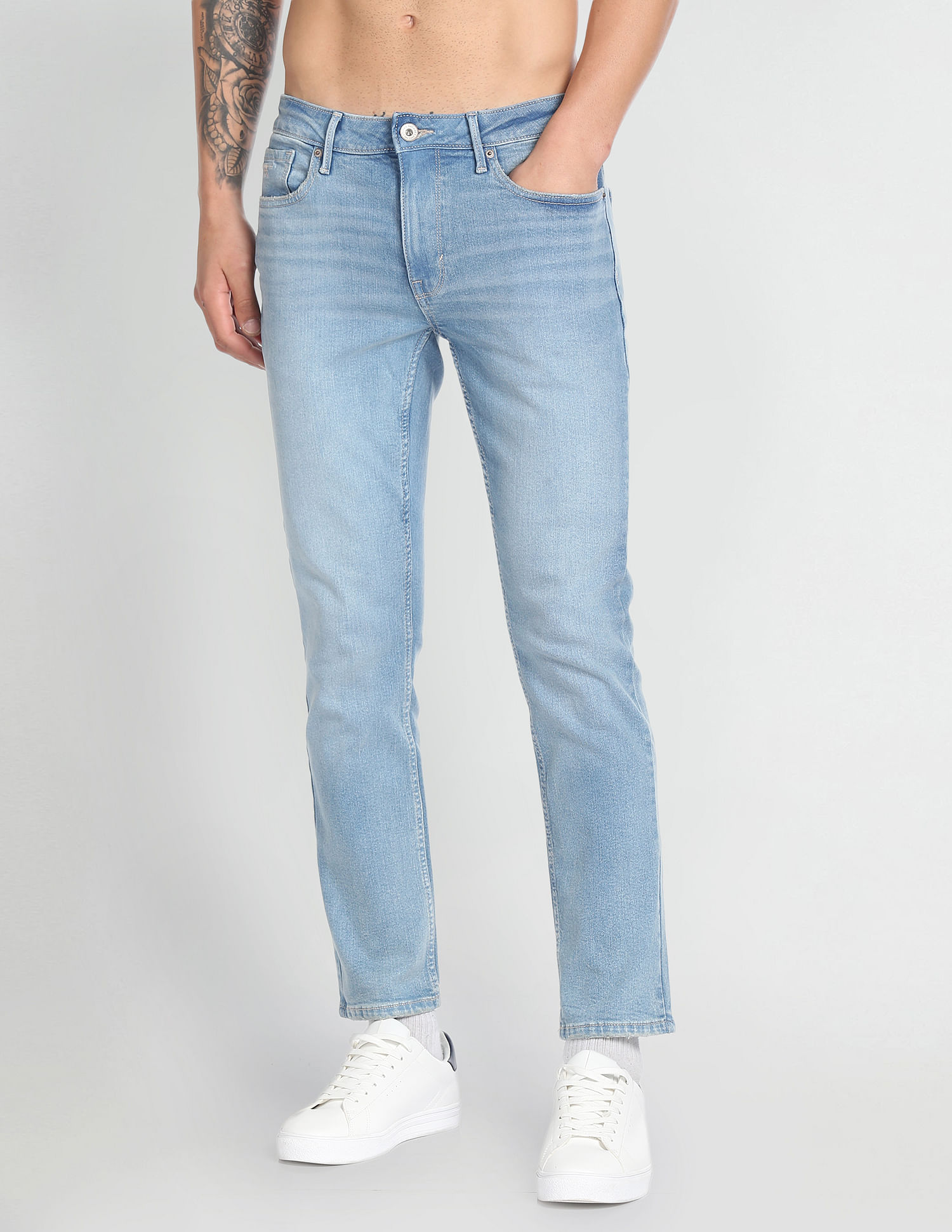 Flying Machine Michael Slim Tapered Stone Wash Jeans