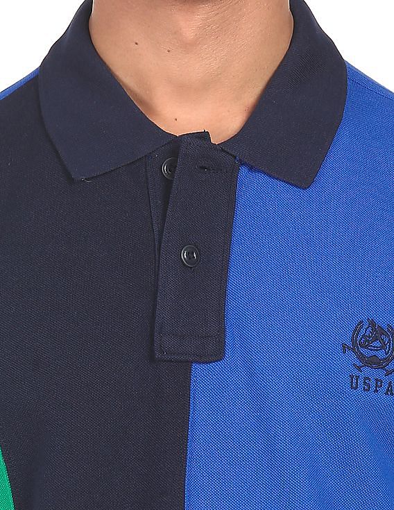 U.S. Polo Assn. Cotton Colour Block Polo Shirt