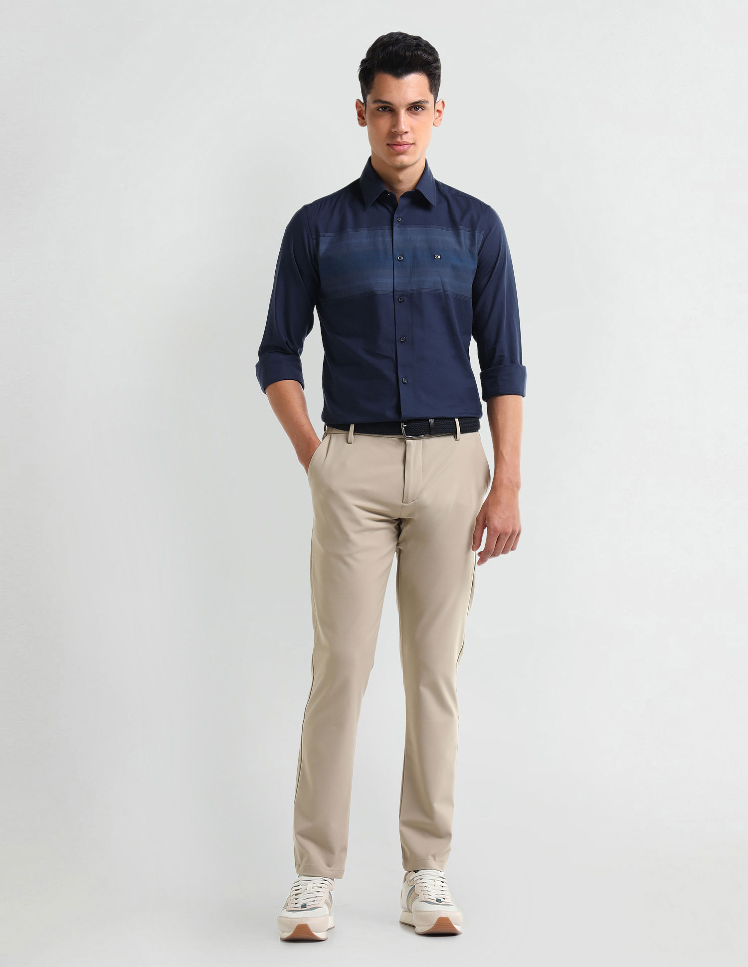 Arrow Sport Horizontal Striped Cotton Shirt