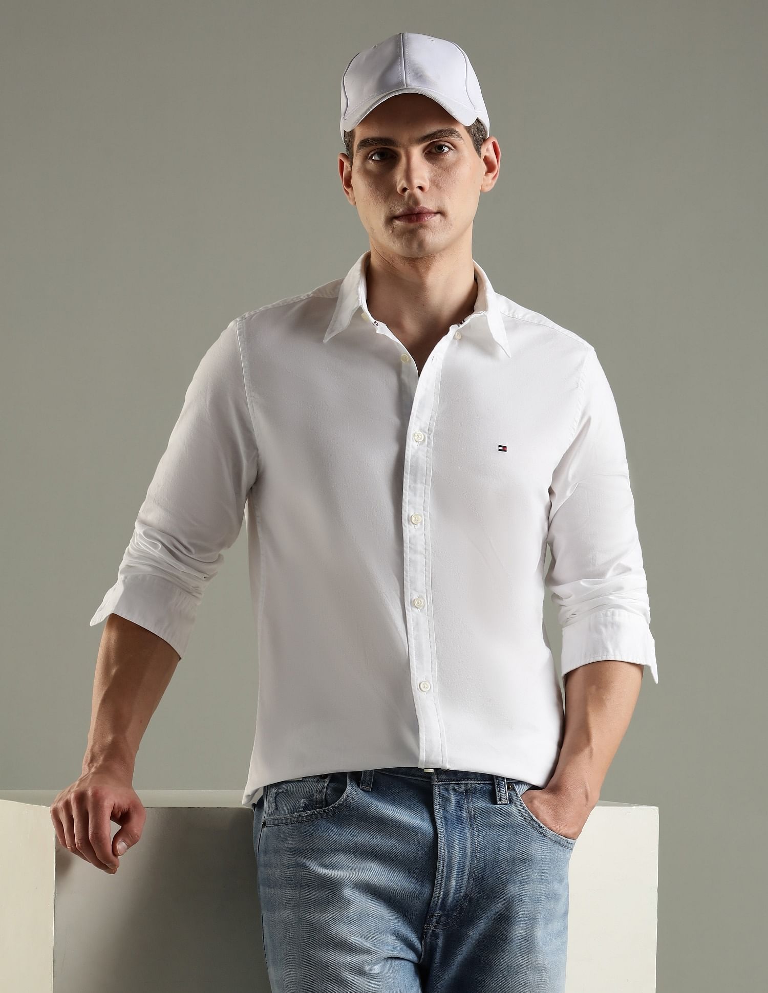 Tommy Hilfiger Solid Slim Fit Cotton Shirt