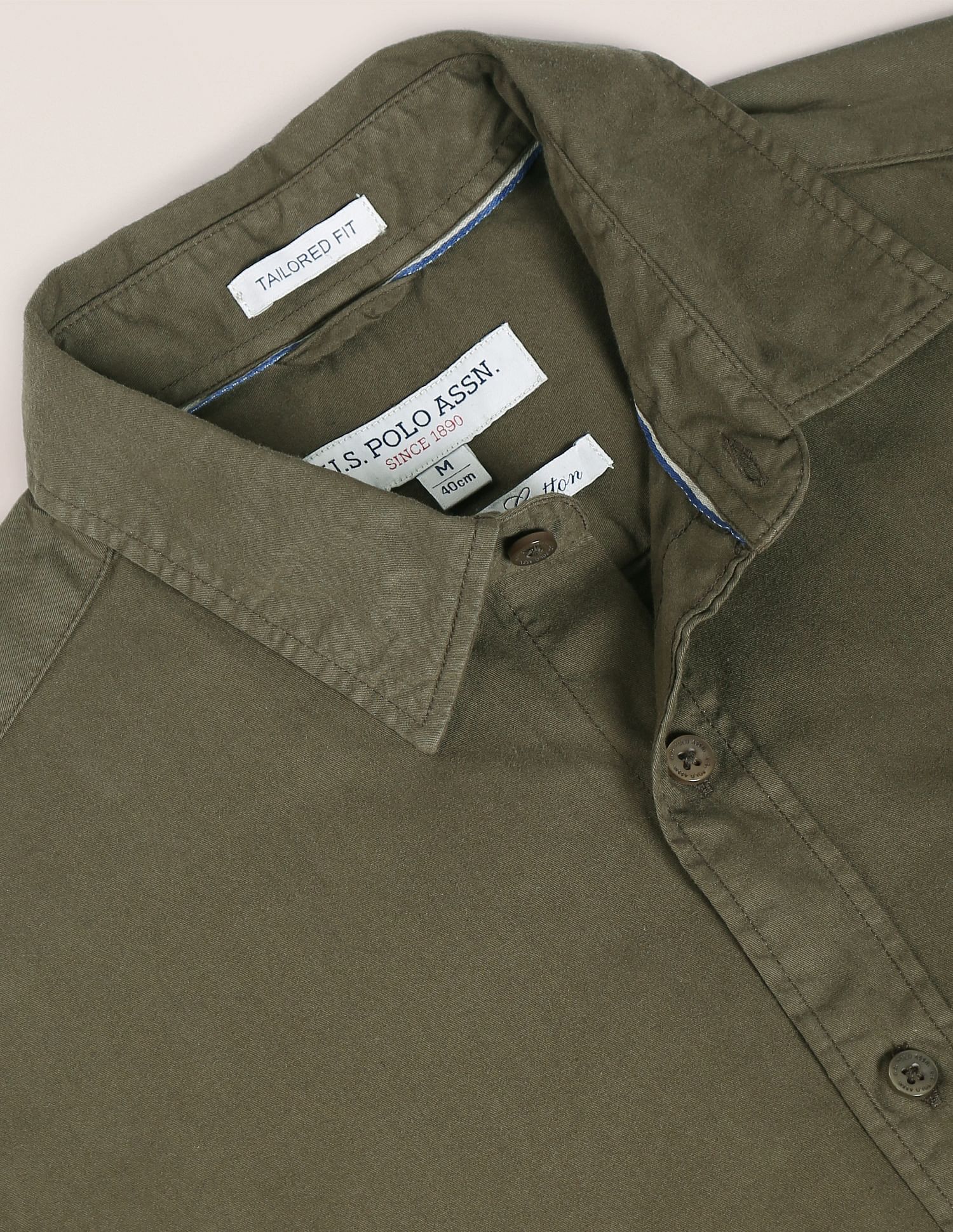U.S. Polo Assn. Solid Cotton Twill Shirt
