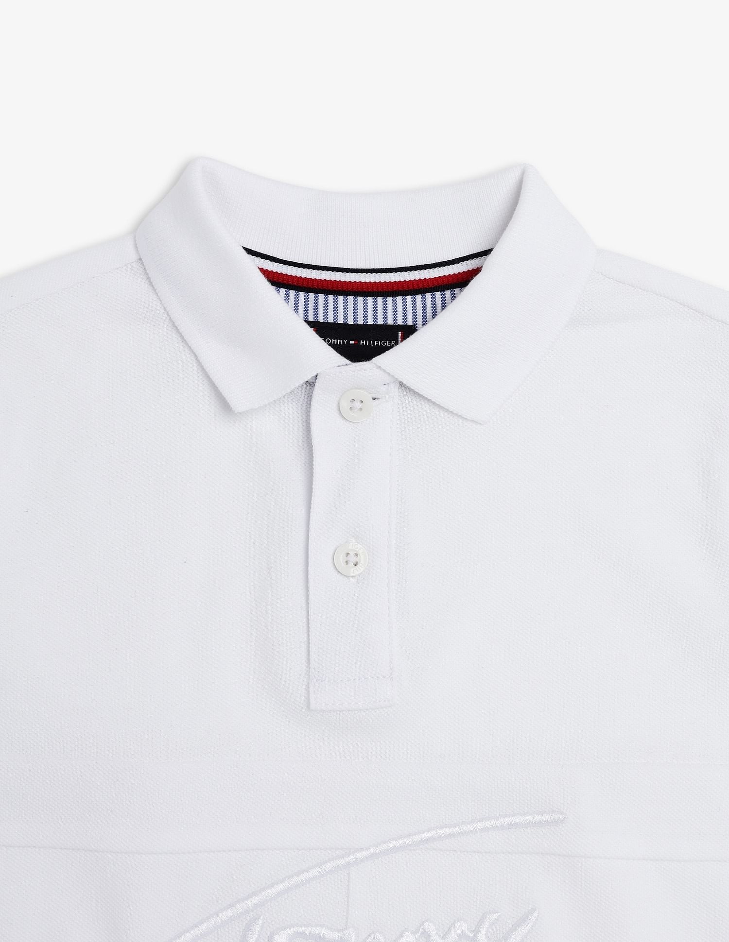 Tommy Hilfiger Kids Boys Embroidered Logo Regular Fit Cotton Polo T-Shirt