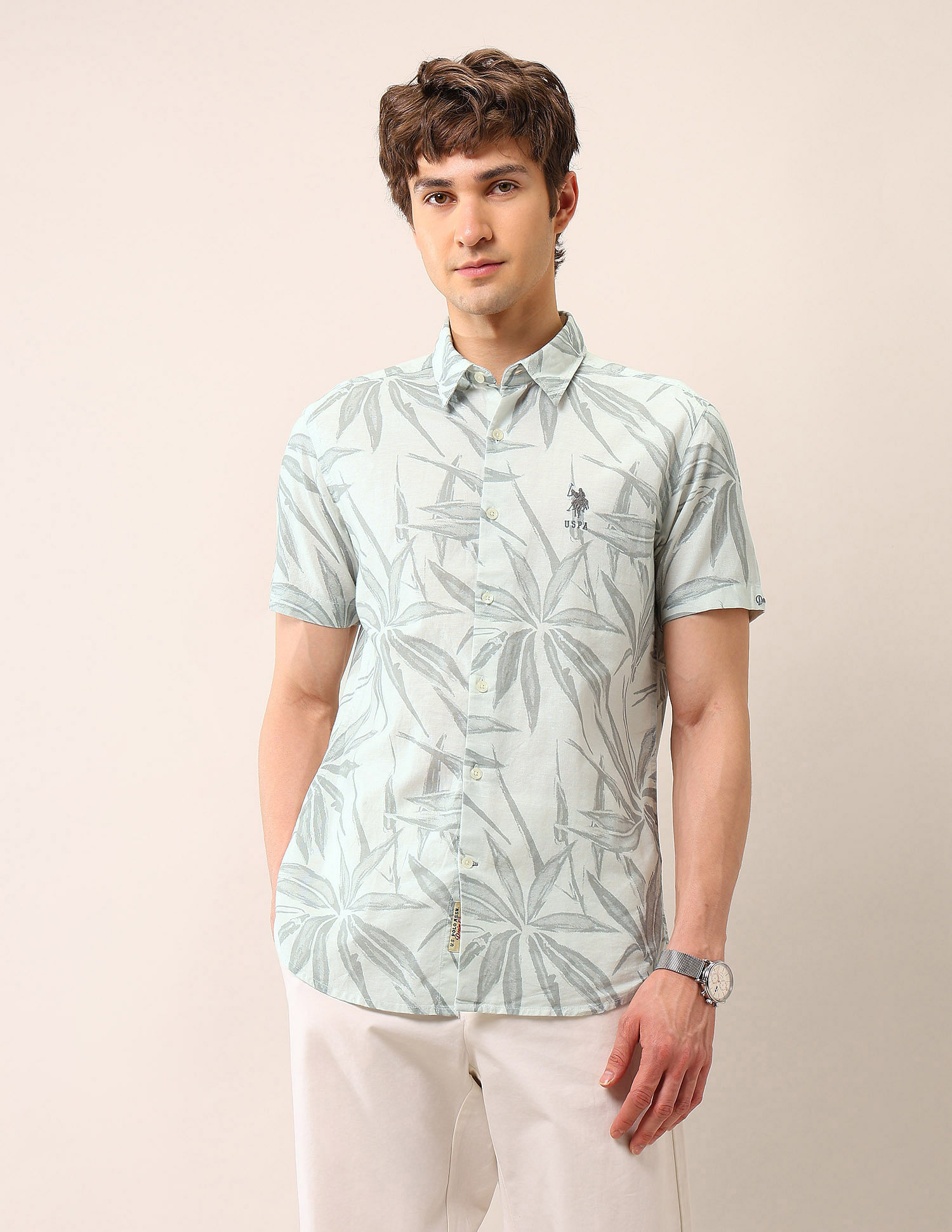 U.S. Polo Assn. Denim Co. Tropical Printed Regular Fit Shirt