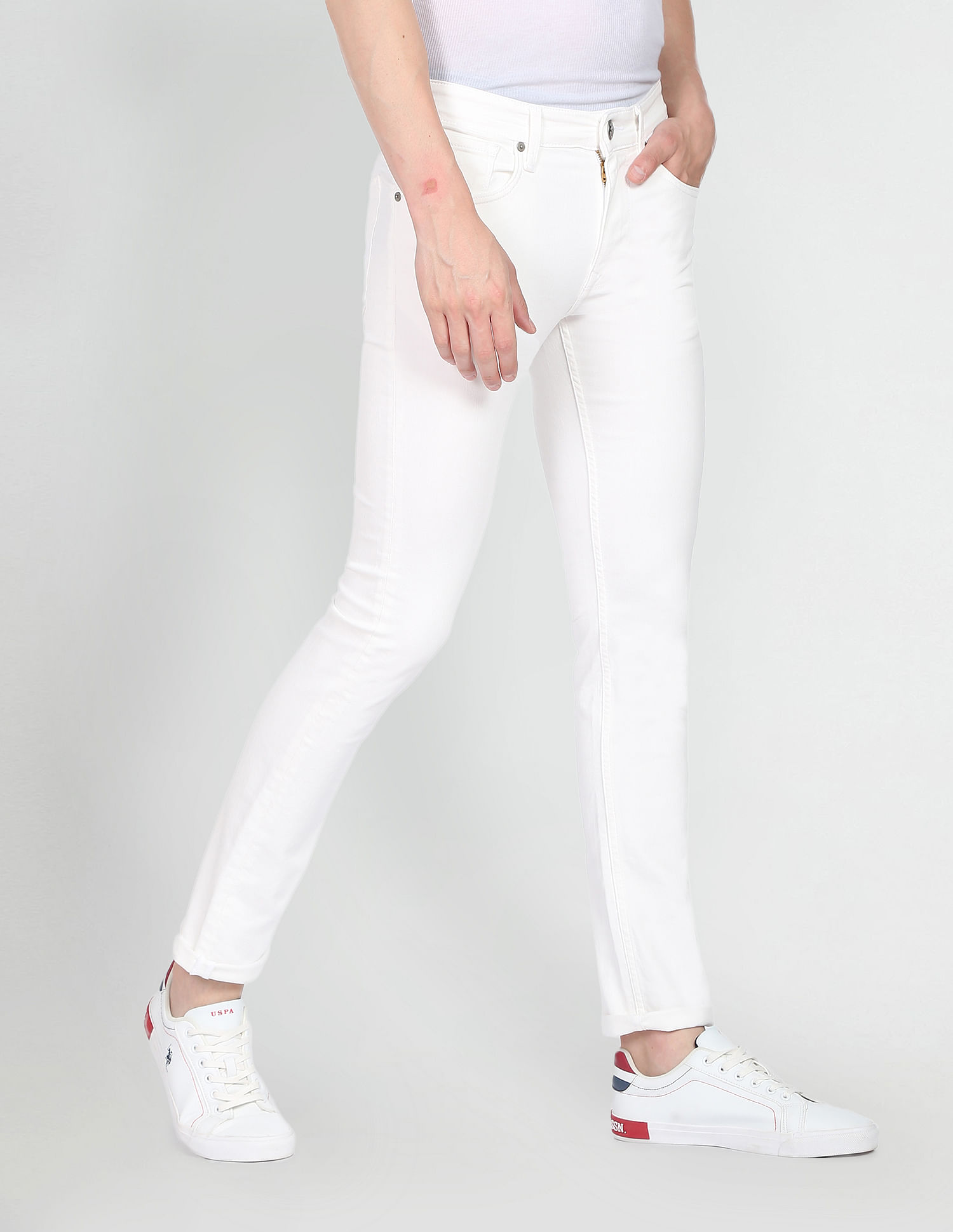 U.S. Polo Assn. Denim Co. Regallo Skinny Fit White Jeans