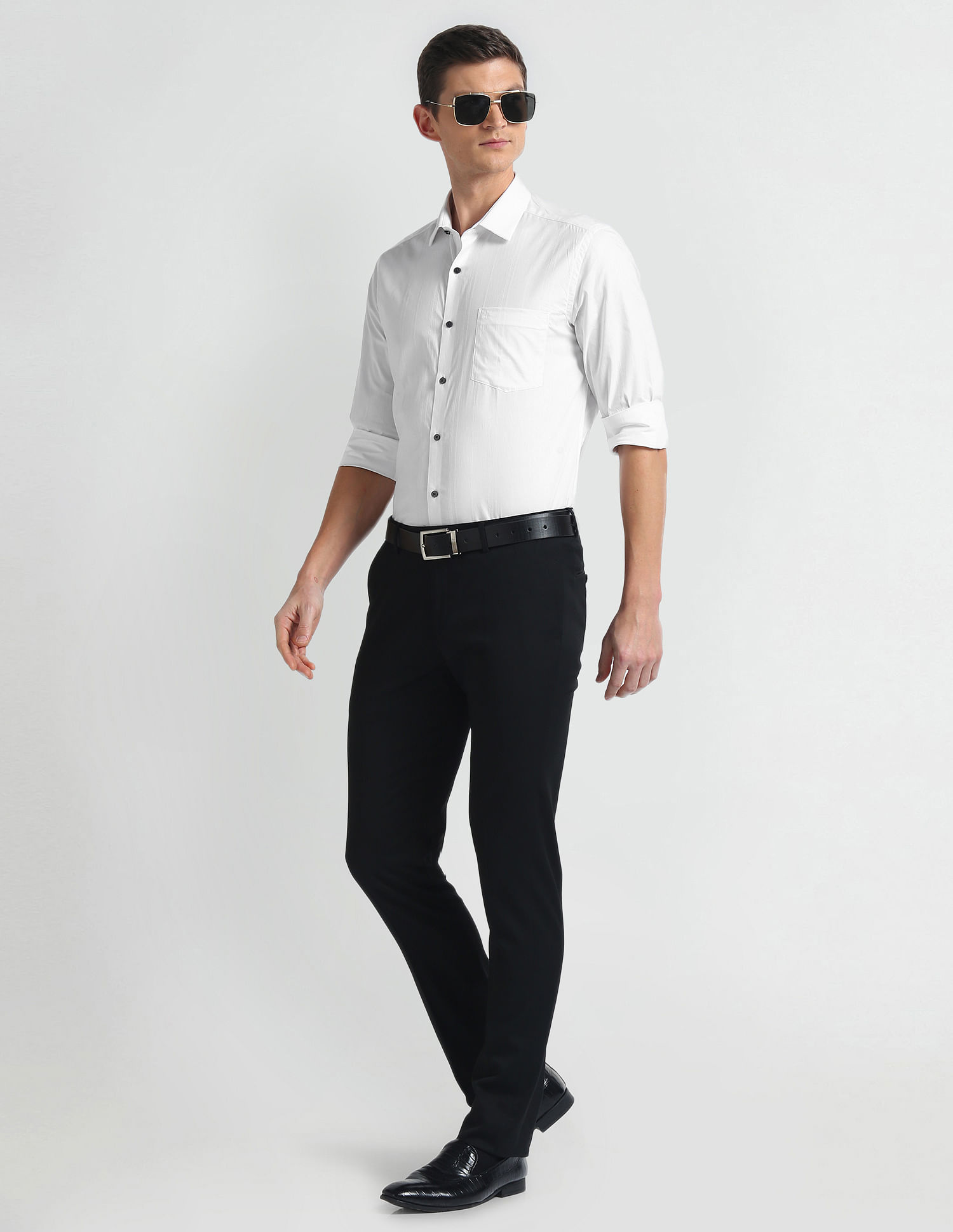 Arrow Newyork Self Design Cotton Shirt