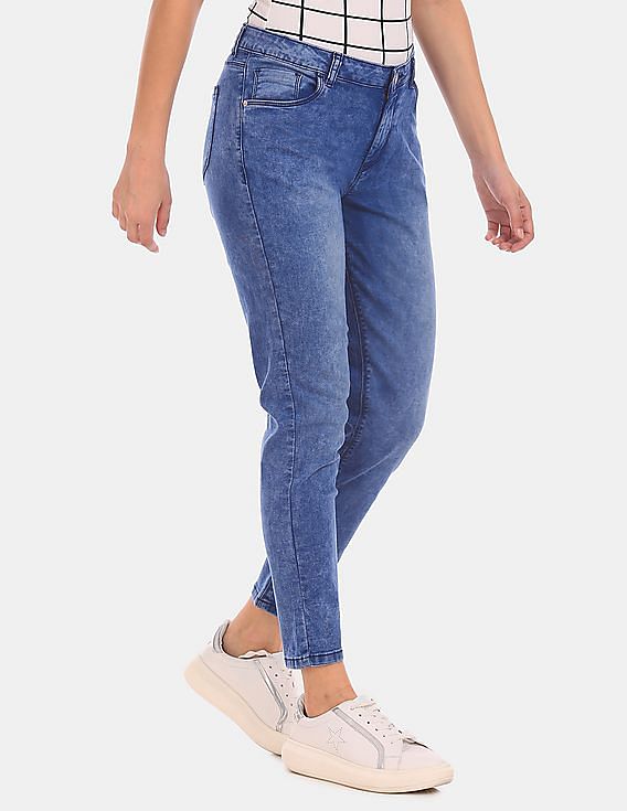 Buy Flying Machine Women Mid Rise Faded Jeggings - NNNOW.com