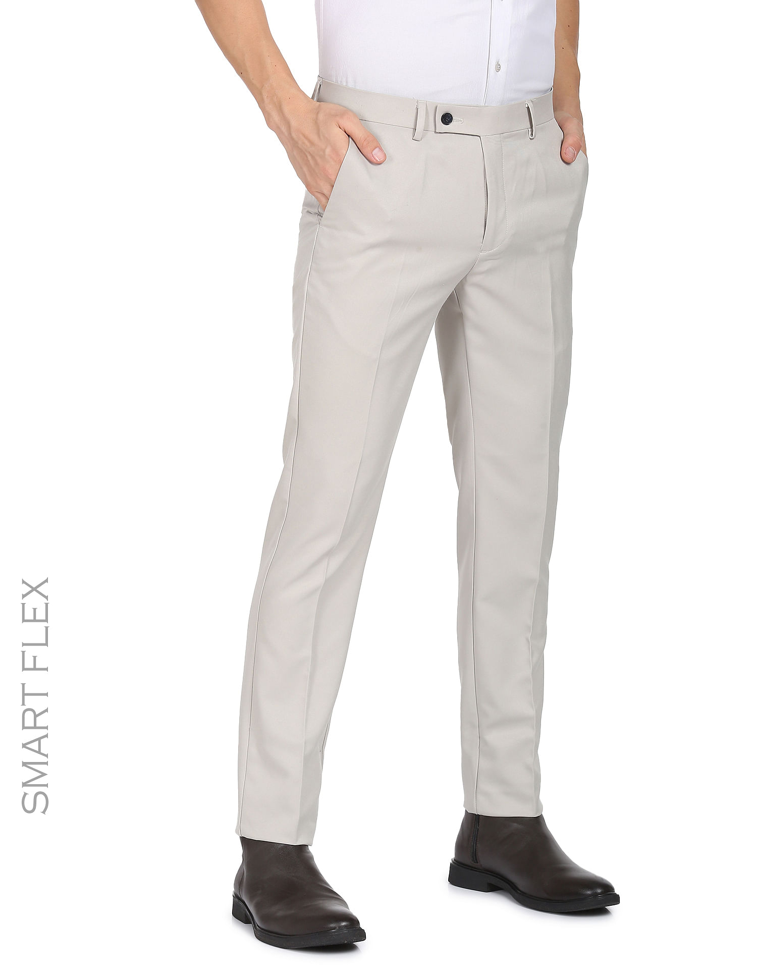 Men's Cream Solid Formal Trousers ( FGP 253Cream ) - Jainish | Men cream,  Trousers, Womens shorts