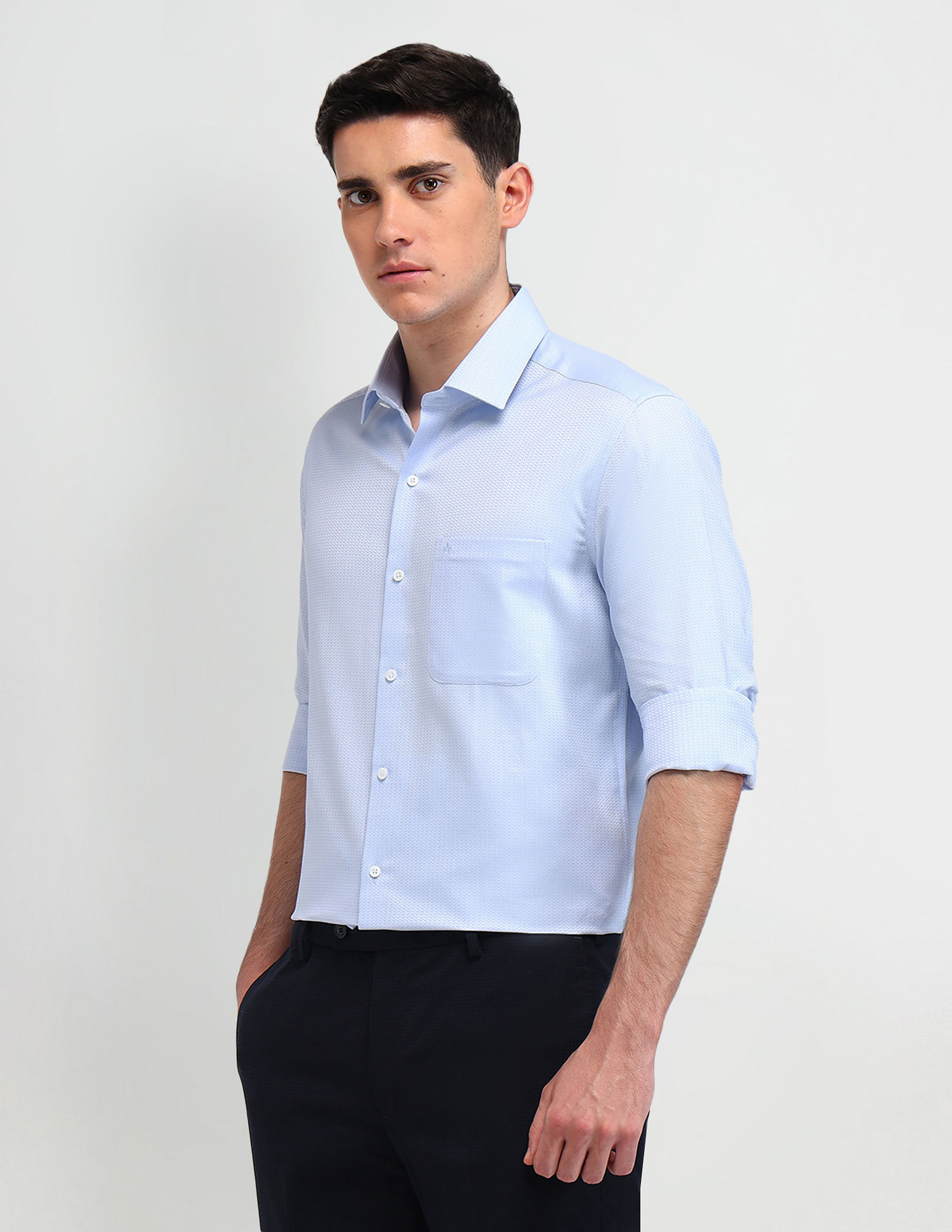Arrow Italian Elegance Textured Slim Fit Shirt