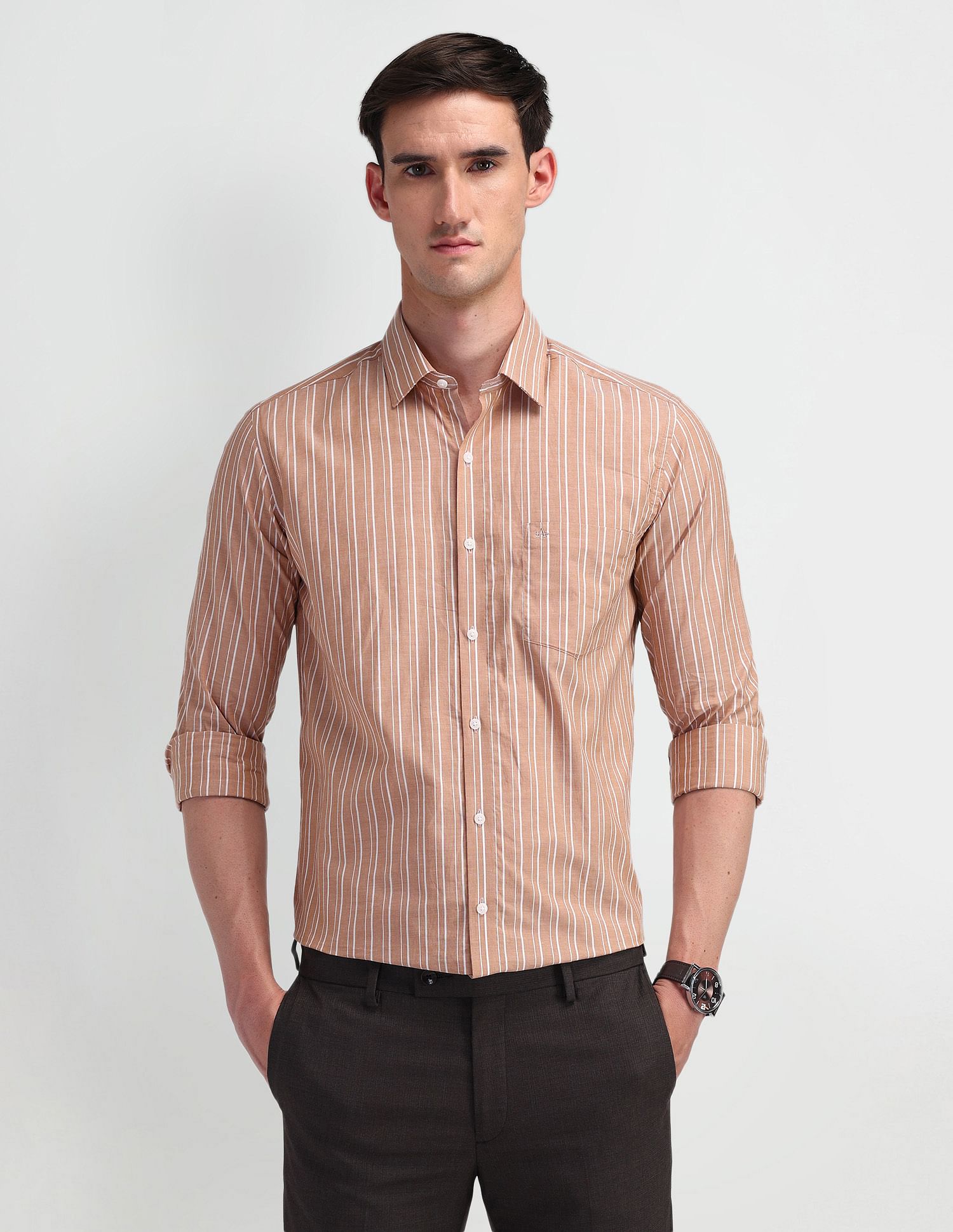 Arrow Manhattan Slim Fit Cotton Shirt