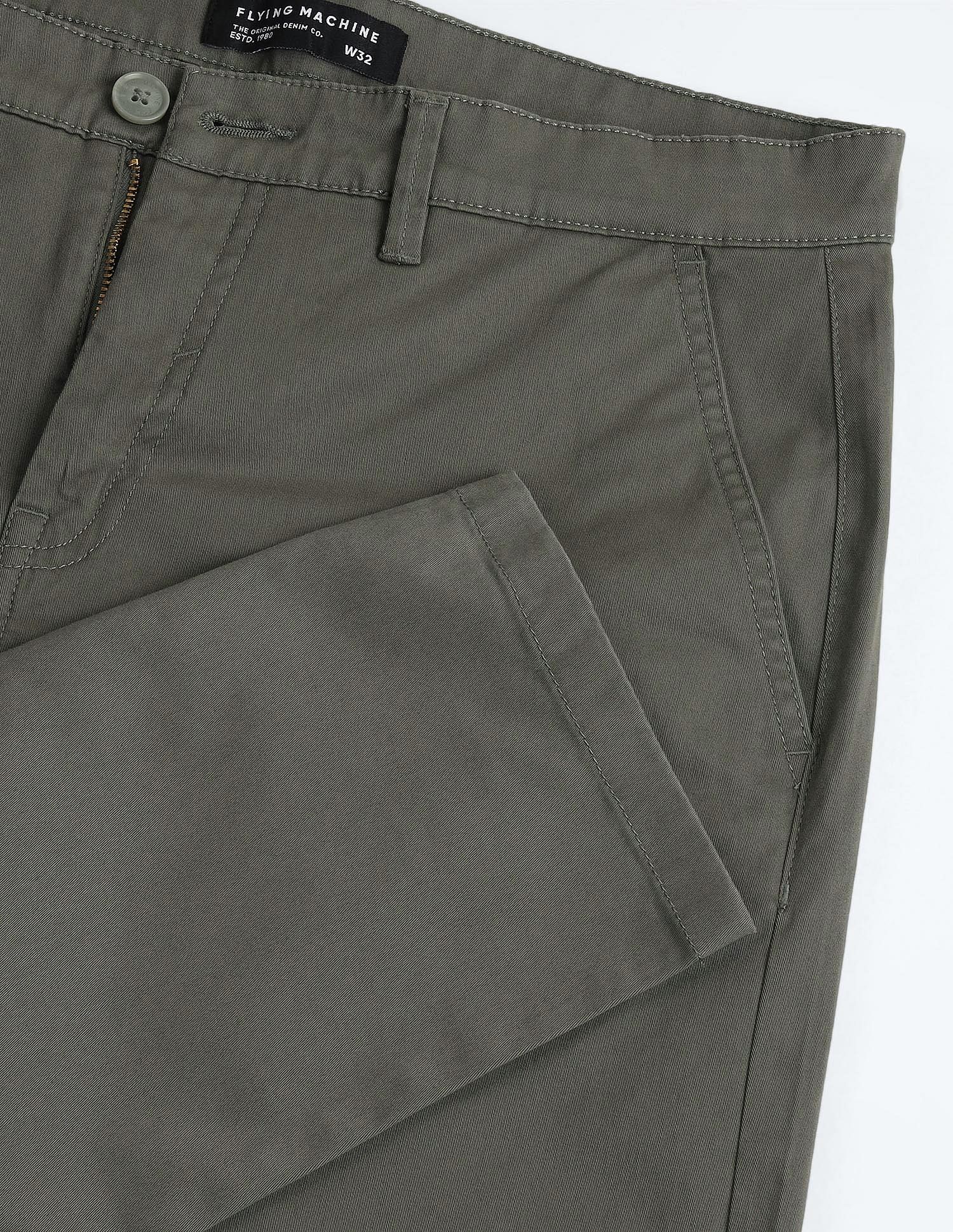 Flying Machine Slash Slim Tapered Fit Solid Chinos