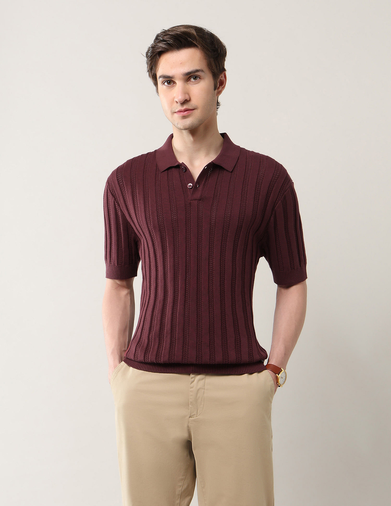 Arrow Textured Relaxed Fit Polo Shirt