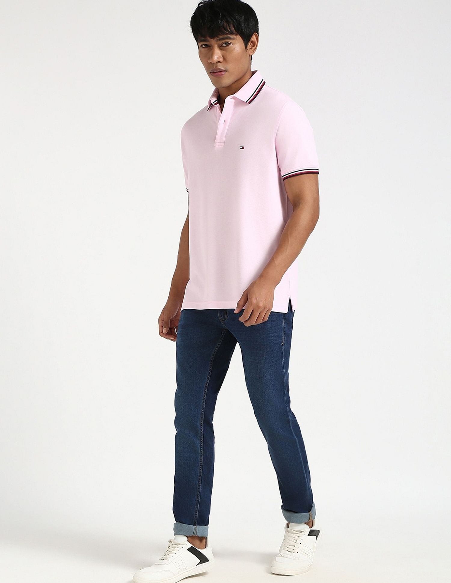 Tommy Hilfiger Solid Regular-Fit Cotton Polo Shirt