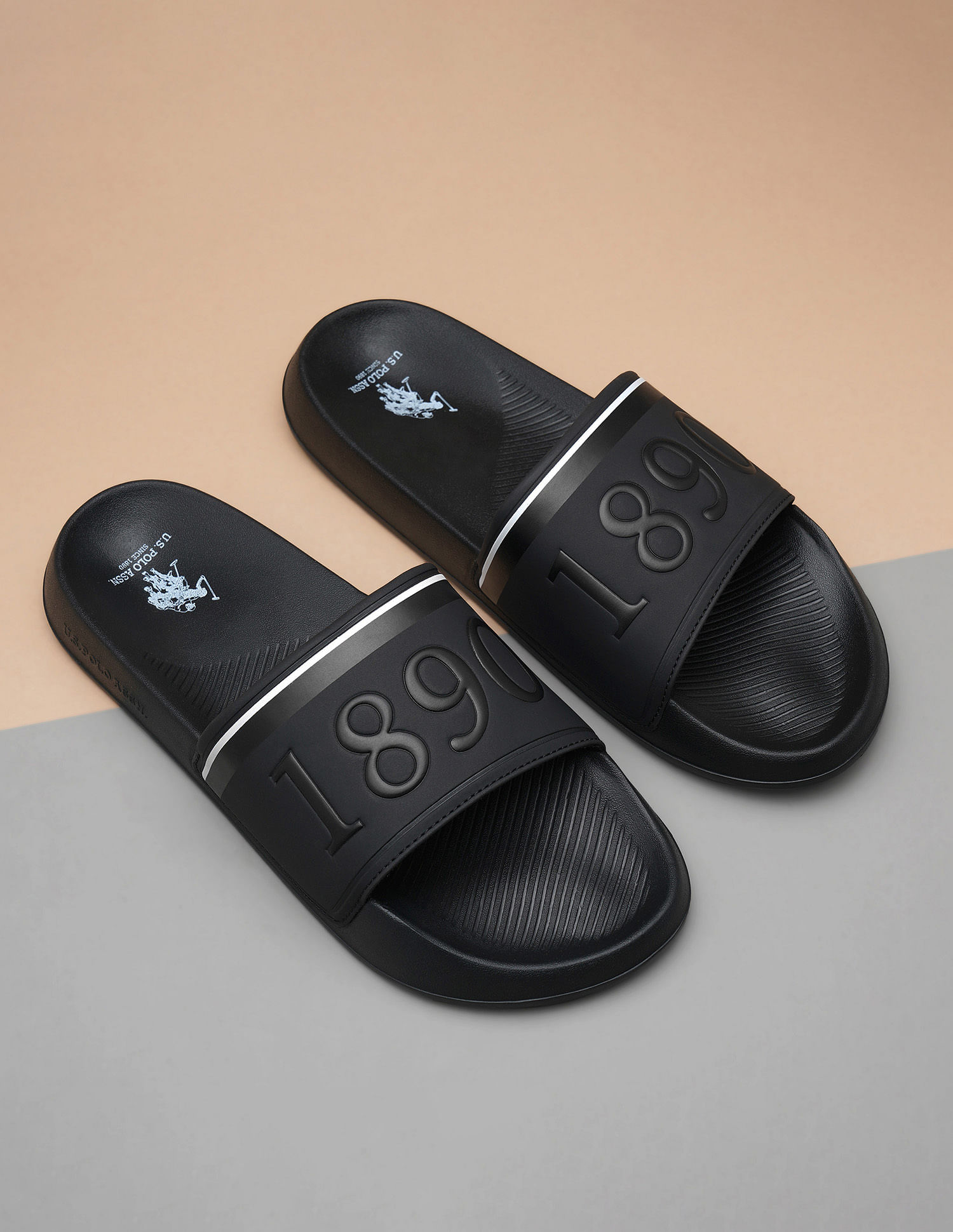 All black men's discount slides