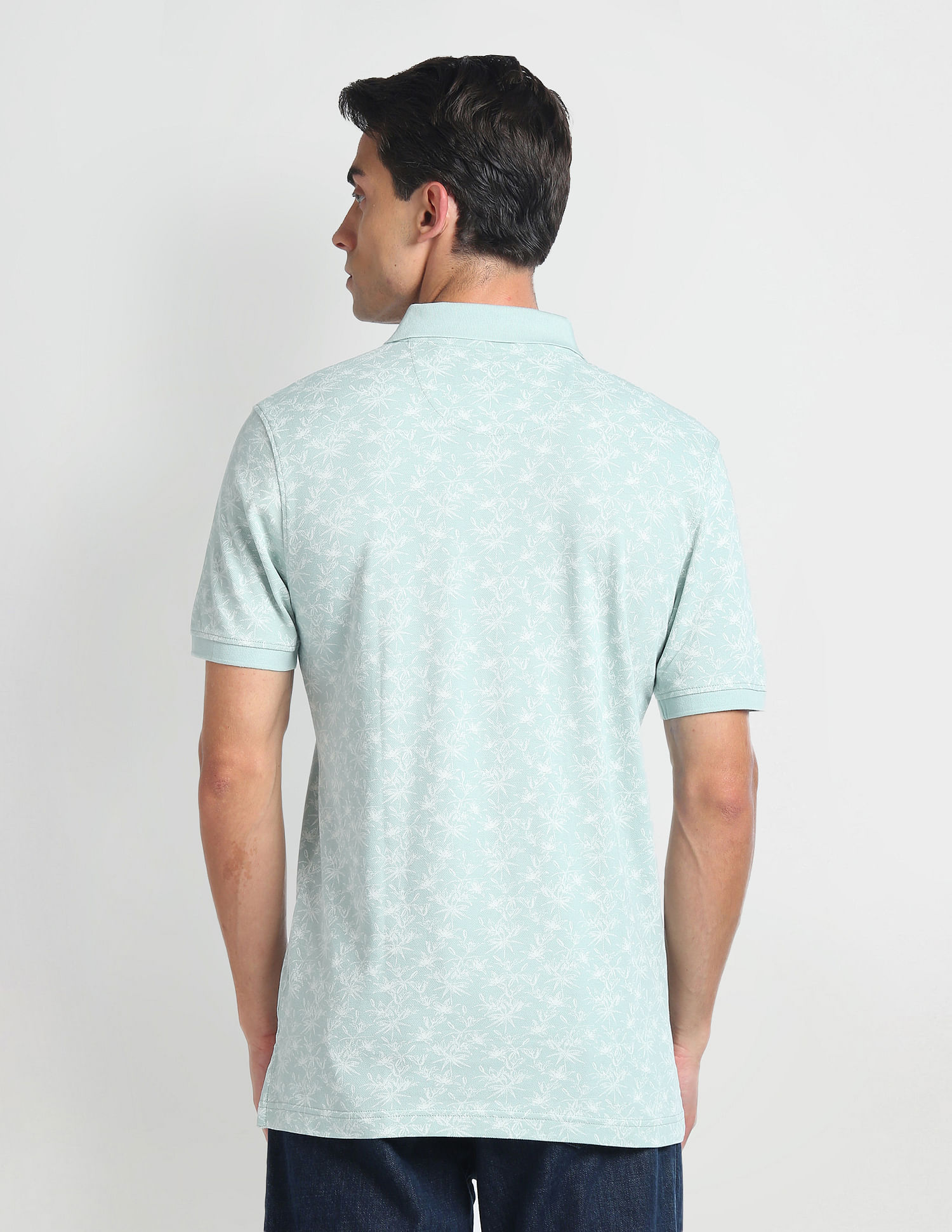 Arrow Sports Tropical Print Cotton Polo Shirt
