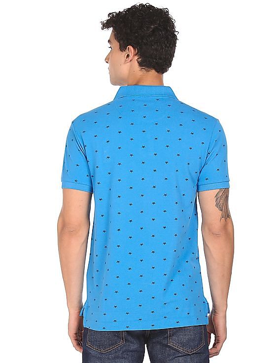 U.S. Polo Assn. Ribbed Collar Printed Polo Shirt