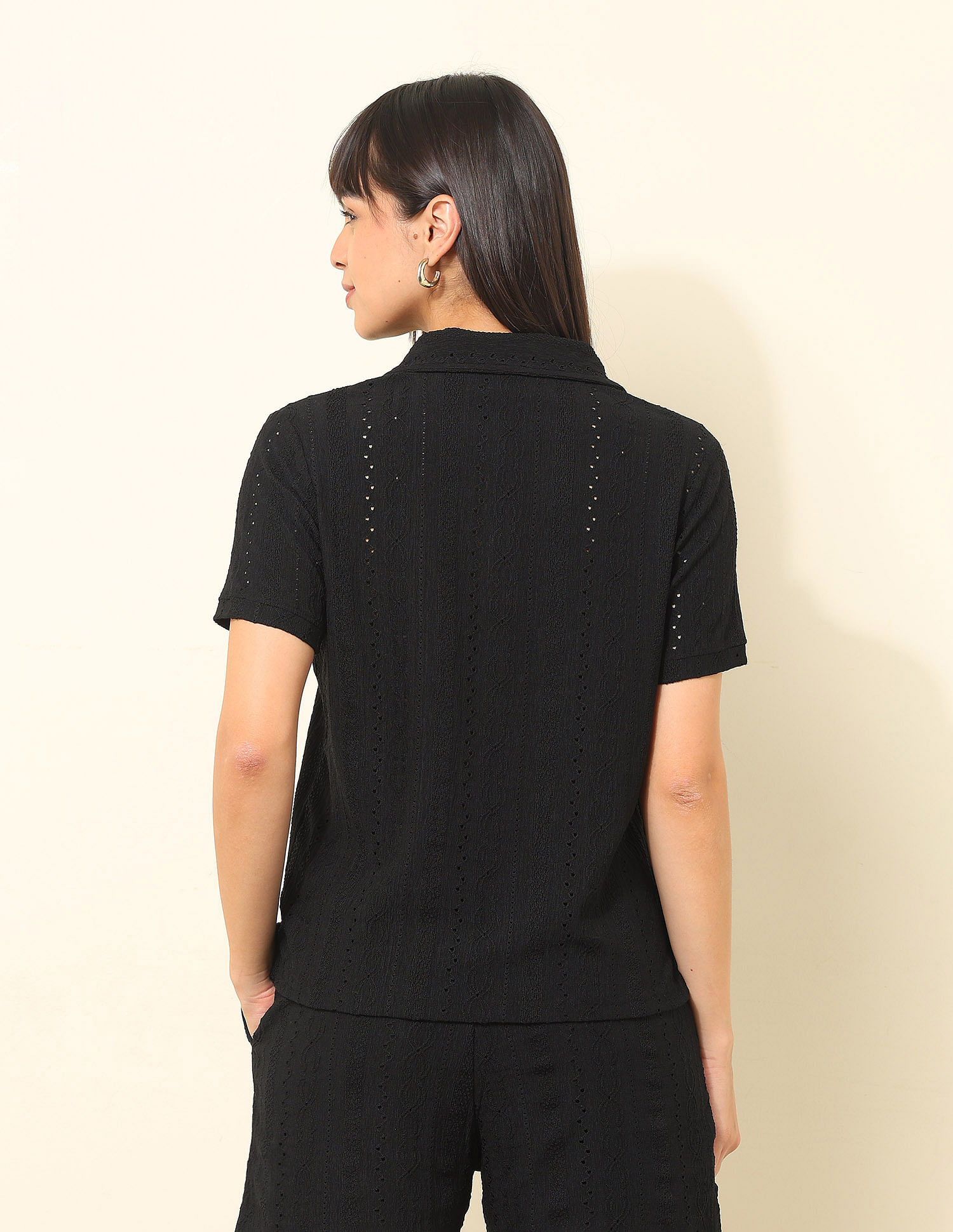 U.S. Polo Assn. Women Relaxed Fit Textured Co-Ords