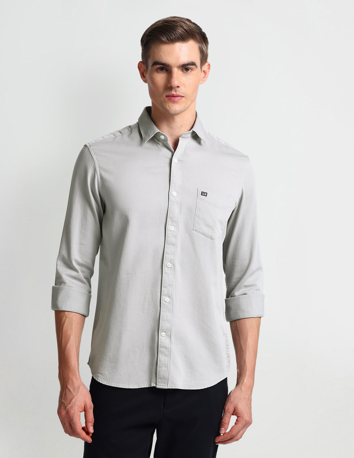 Arrow Sports Solid Dobby Shirt