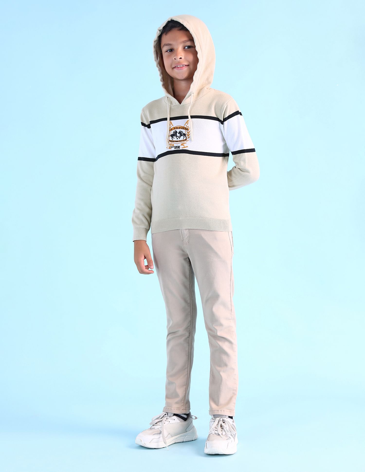 U.S. Polo Assn. Kids Boys Brand Embroidered Pure Cotton Sweater