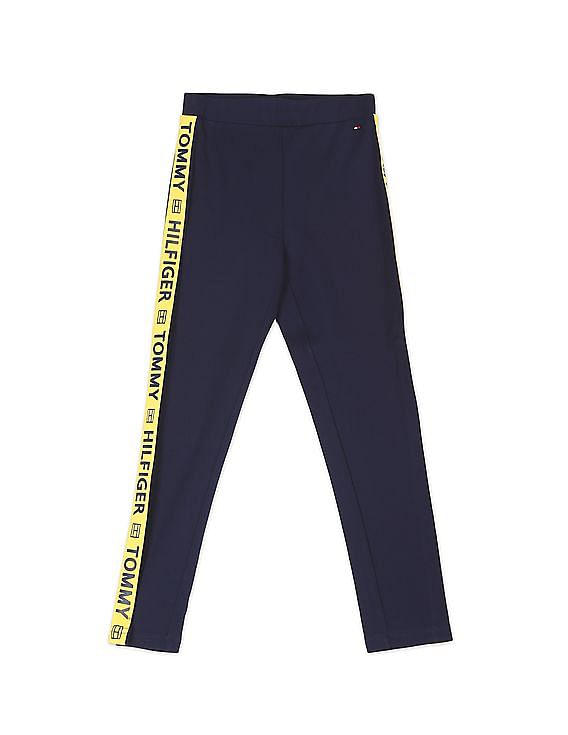 Buy Tommy Hilfiger Women Black Mid Rise Brand Taping Joggers - NNNOW.com