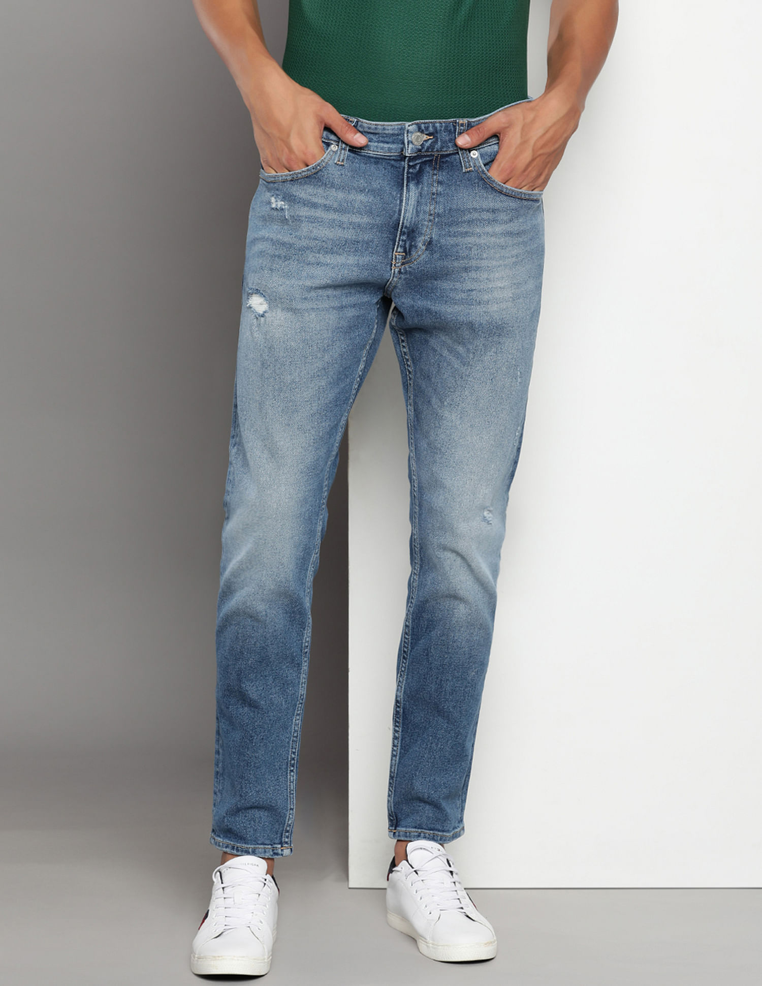 Tommy Hilfiger Austin Slim Tapered Fit Distressed Jeans