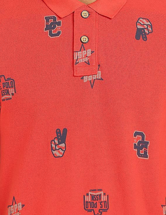 U.S. Polo Assn. Denim Co. Pique Printed Polo Shirt