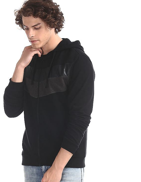 Man cut and sew panel hooded sweatshirt online