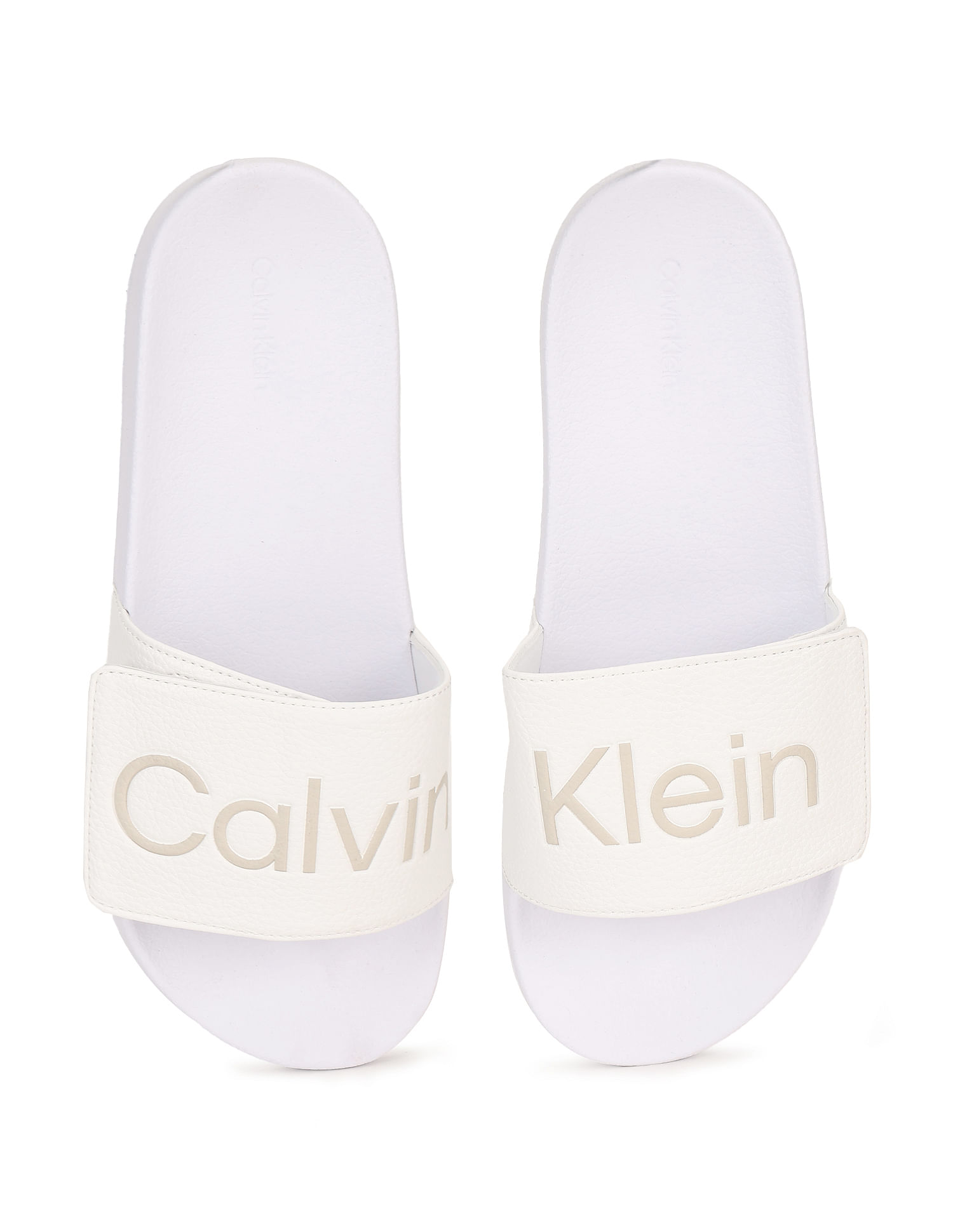 Buy Calvin Klein Men Brand Print Pool Slides NNNOW