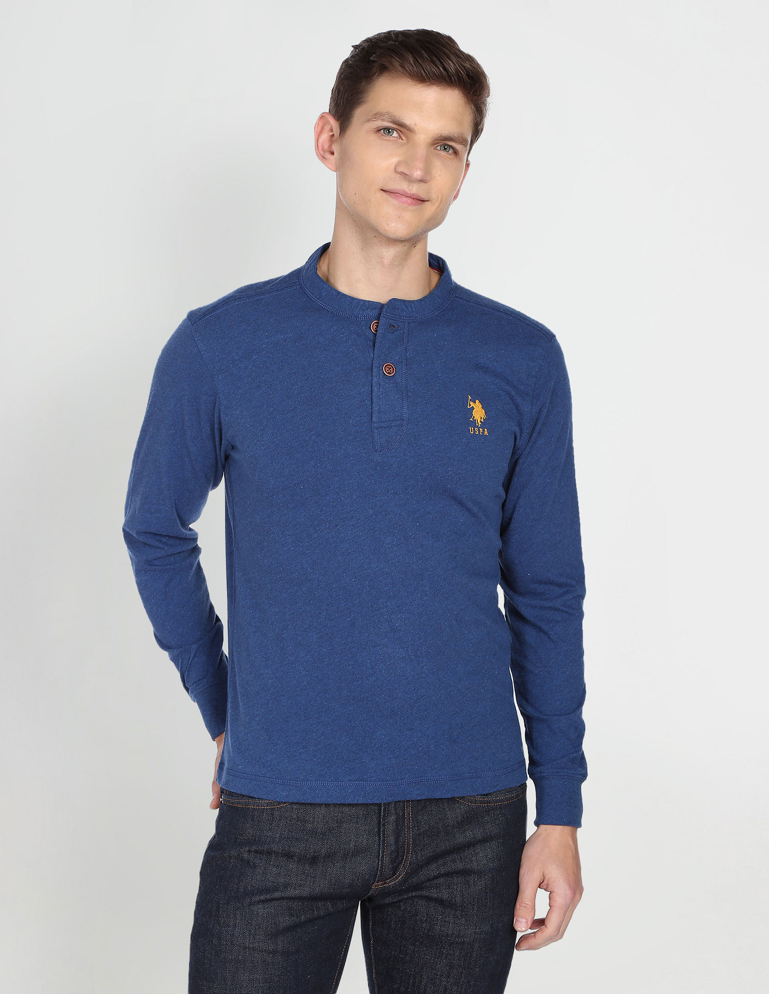U.S. Polo Assn. Denim Co. Heathered Henley T-Shirt