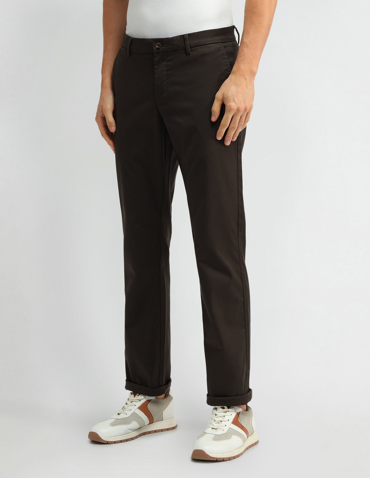 Arrow Sports Regular Fit Twill Trousers