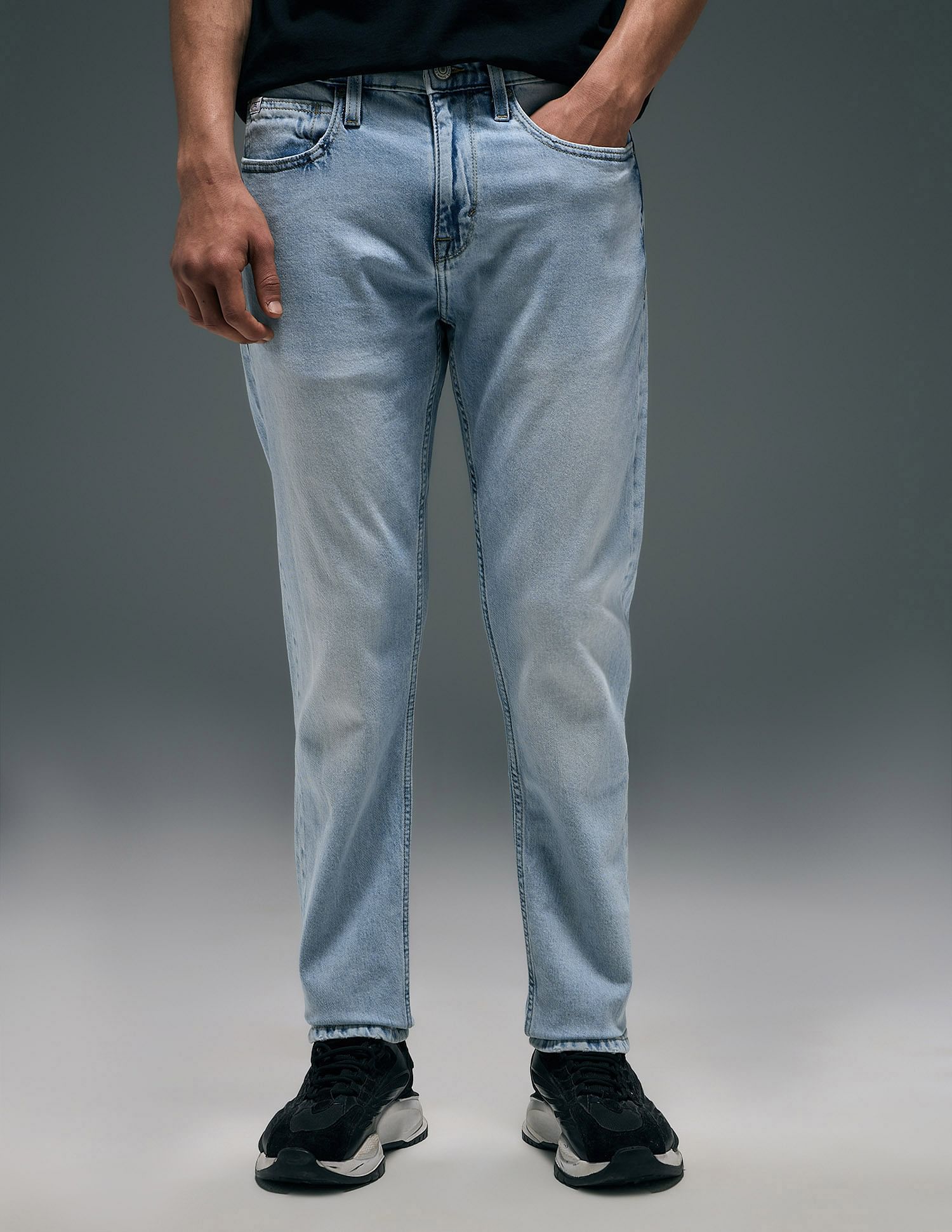 Flying Machine Slash Slim Tapered Fit Jeans