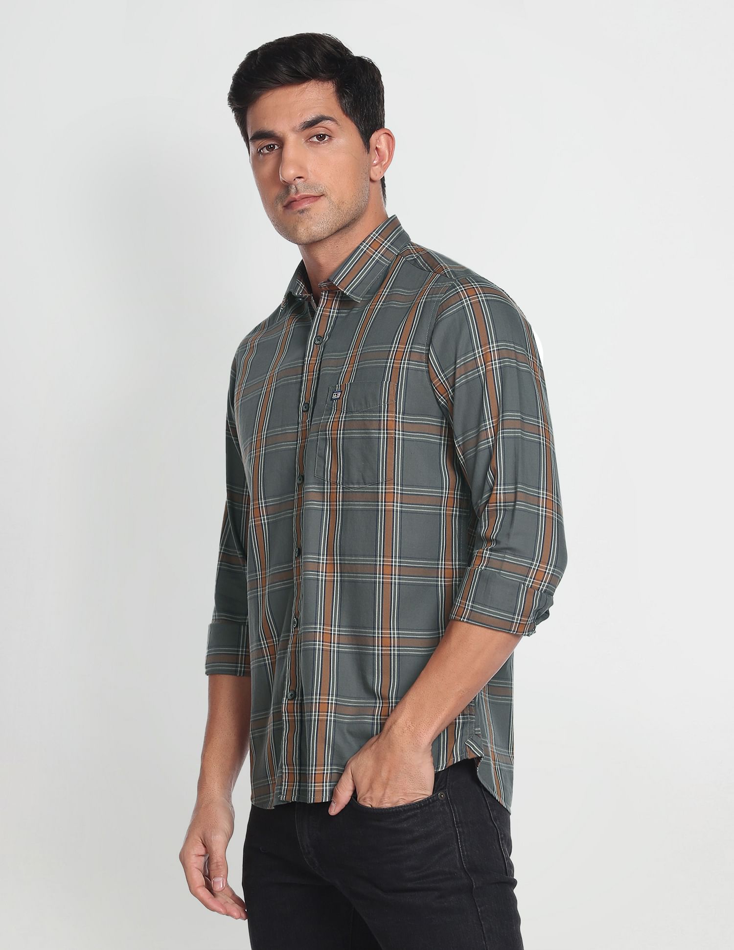 Arrow Sports Tartan Check Cotton Casual Shirt