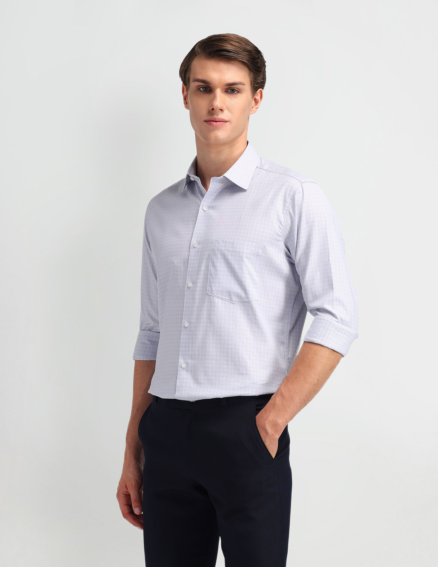 Arrow Liberty Classic Fit Micro Checked Shirt