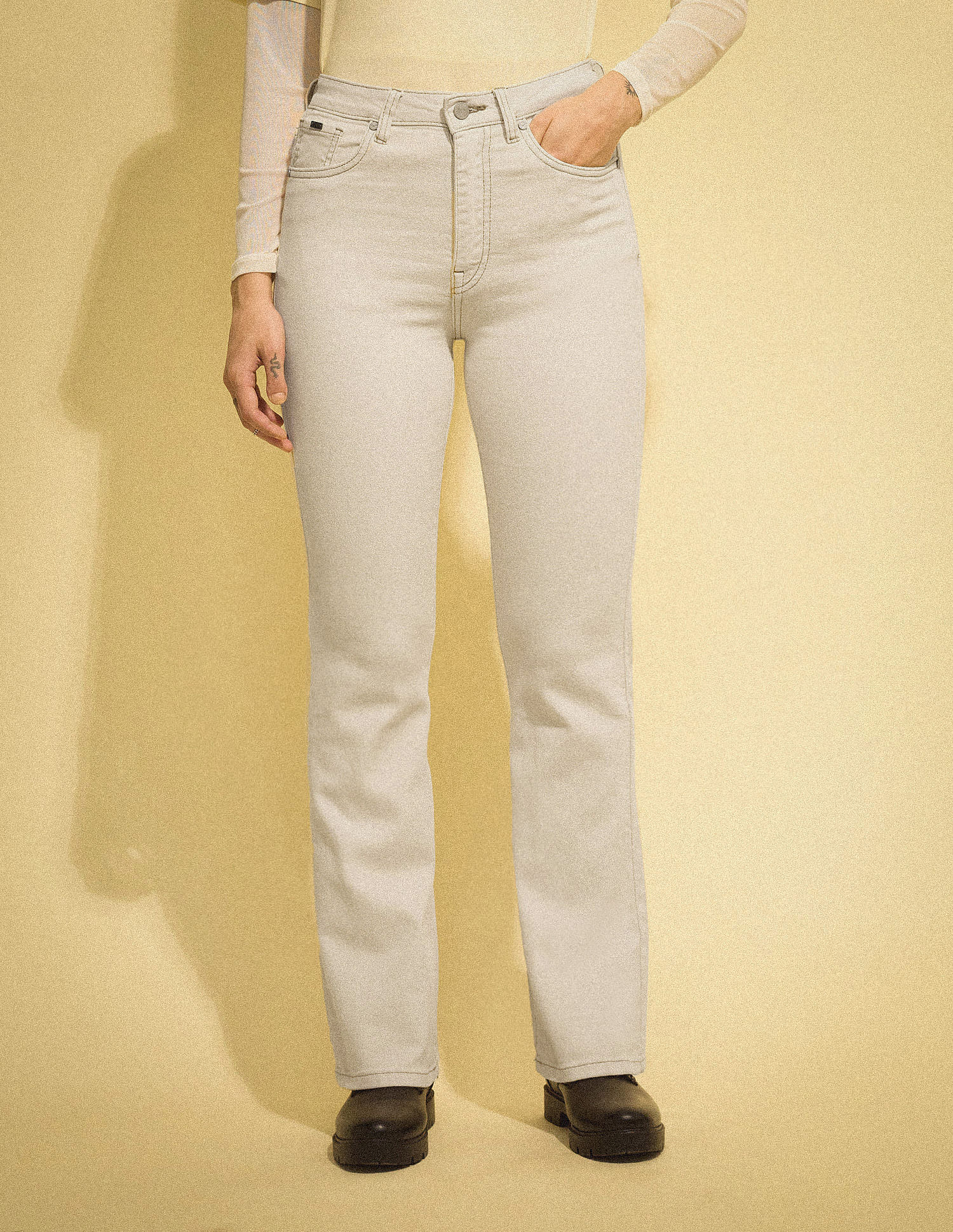 Flying Machine Women K-Street X Bootcut Fit Patch Pocket Jeans