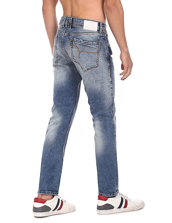 Flying Machine Distressed Michael Slim Tapered Fit Jeans