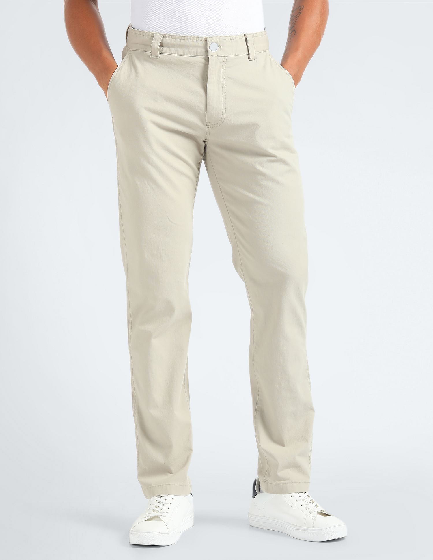 Calvin Klein Solid Tapered Chinos