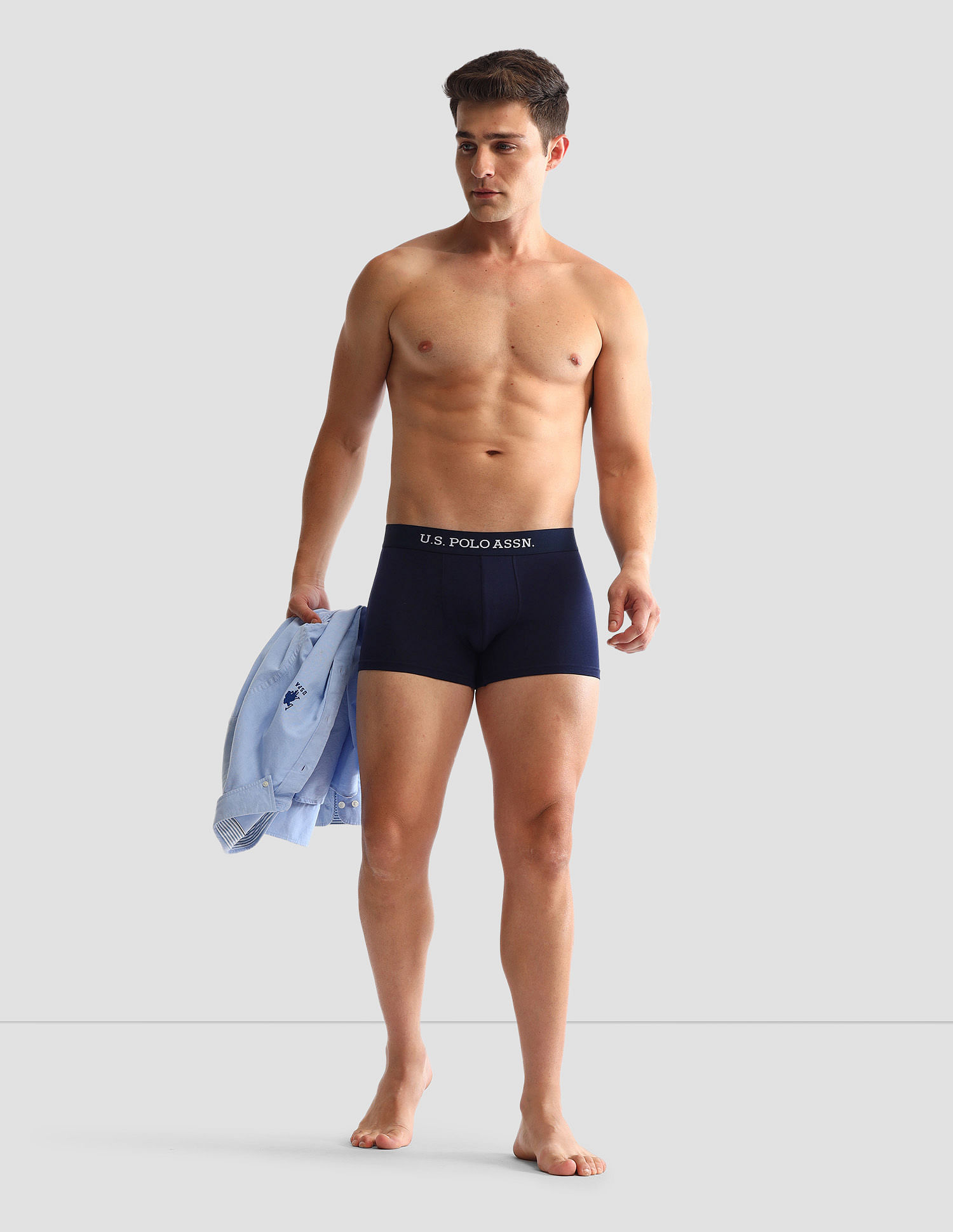 USPA Innerwear Anti Microbial Solid OET13 Trunks - Pack Of 3