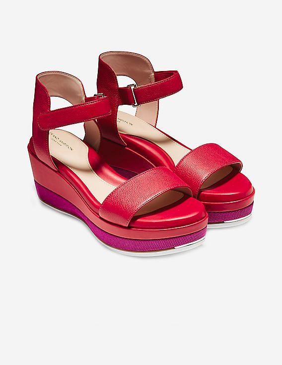 Buy Cole Haan Women Red Grand Ambition Flatform Sandals 65mm