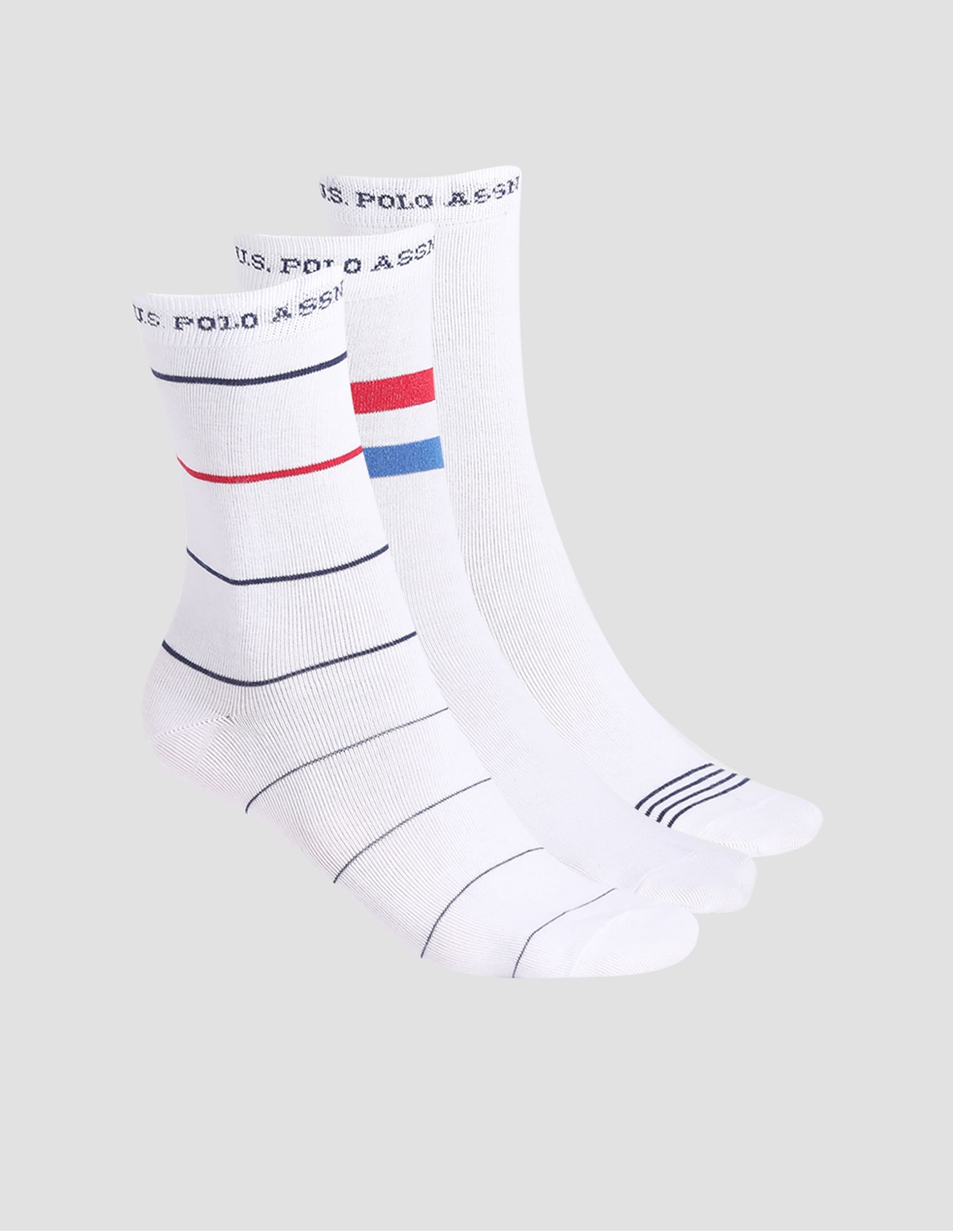 USPA Innerwear Cotton Polyamide Elastane I647 Socks - Pack Of 3