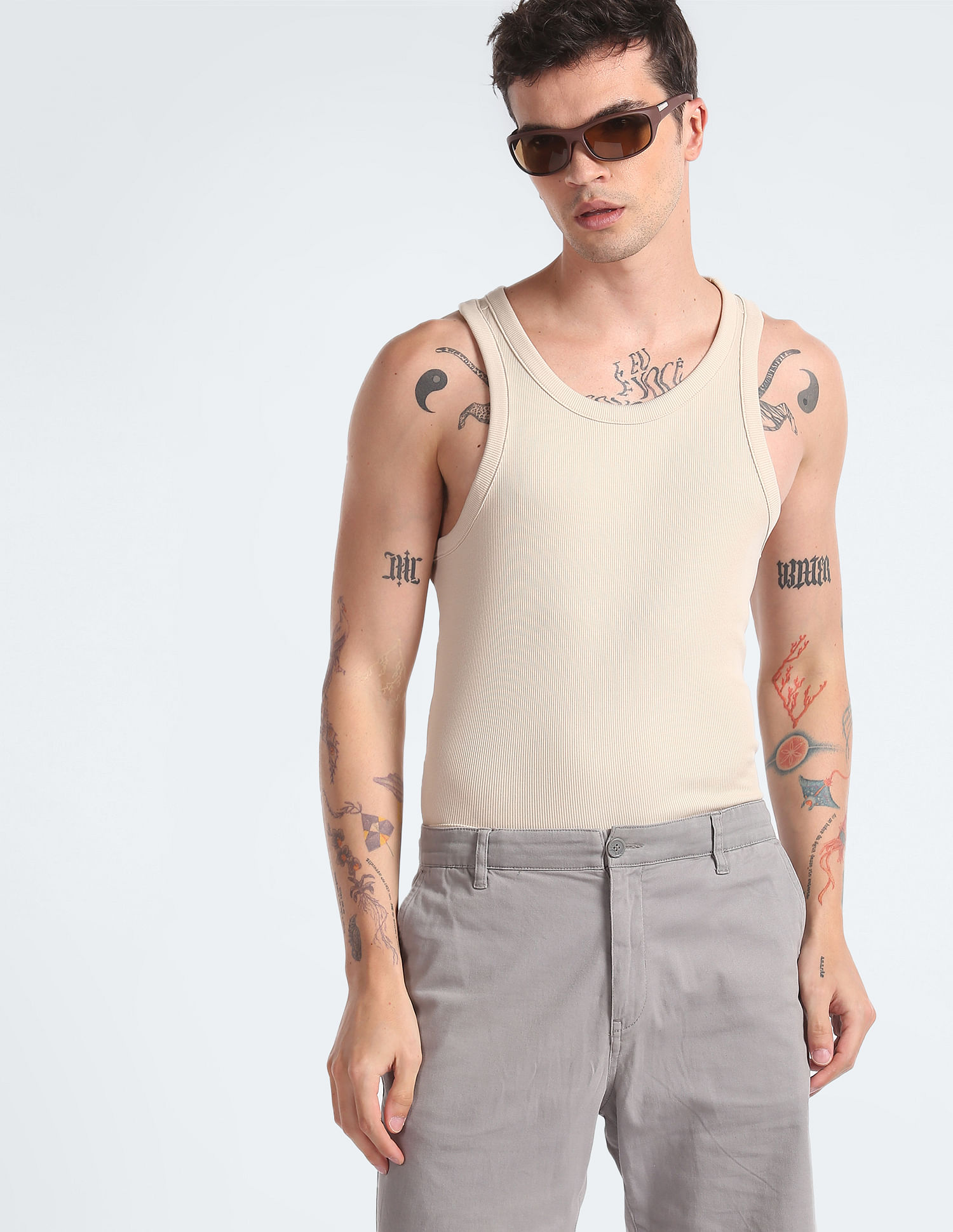 Buy Calvin Klein Jeans Slim Fit Racer Back Tank T-Shirt - NNNOW